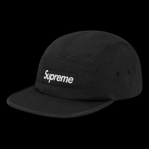 Supreme Washed Chino Twill Camp Cap 'Black White'