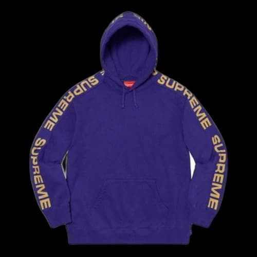 Supreme Metallic Rib Hooded Sweatshirt 'Purple Yellow'