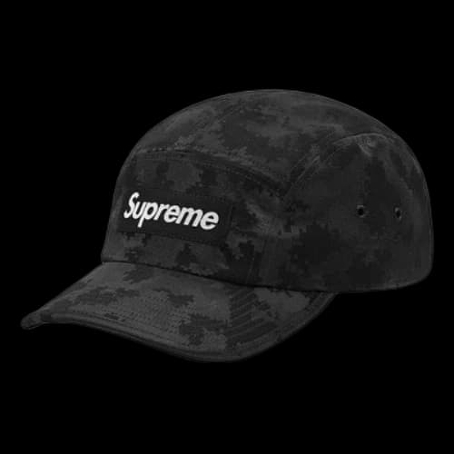 Supreme Satin Digi Camo Camp Cap 'Black Grey White'