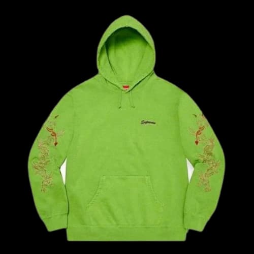 Supreme Dragon Overdyed Hooded Sweatshirt 'Green Red'