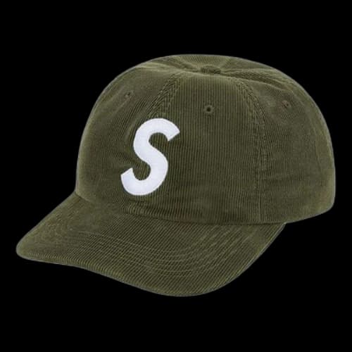 Supreme Fine Wale Corduroy S Logo 6-Panel 'Olive Green White'