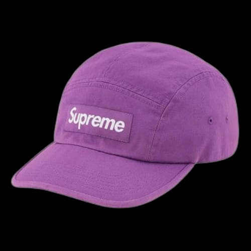 Supreme Washed Chino Twill Camp Cap 'Purple White'