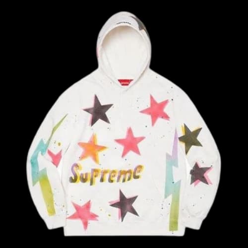 Supreme Gonz Stars Hooded Sweatshirt 'White Red Black Yellow'