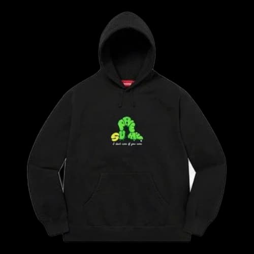 Supreme Don't Care Hooded Sweatshirt 'Black Green'