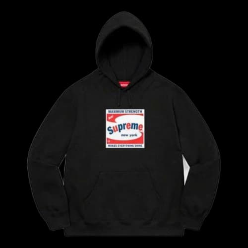Supreme Shine Hooded Sweatshirt 'Black White Red'