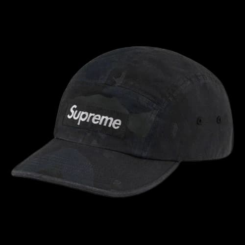 Supreme Overdyed Camo Camp Cap 'Black White'