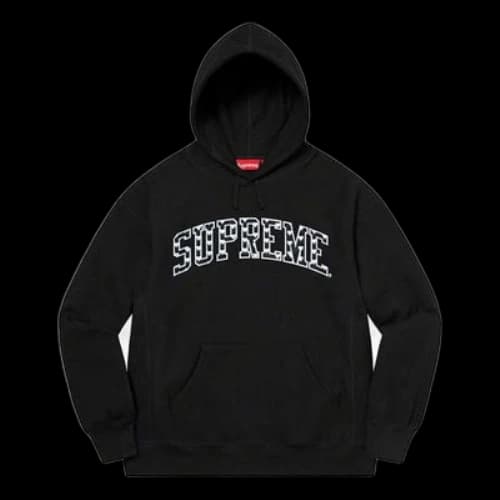 Supreme Hearts Arc Hooded Sweatshirt 'Black White'
