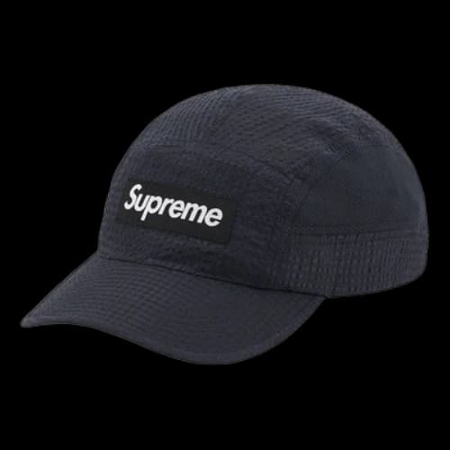 Supreme Mesh Seersucker Camp Cap 'Black White'