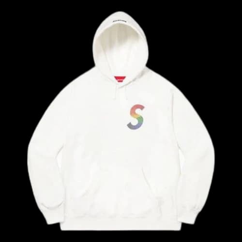 Supreme x Swarovski S Logo Hooded Sweatshirt 'White'