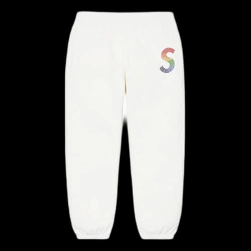 Supreme x Swarovski S Logo Sweatpants 'White'