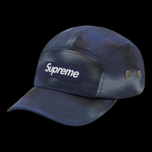 Supreme Washed Satin Camo Camp Cap 'Blue Black White'