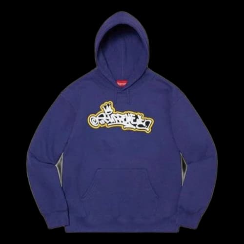 Supreme Handstyle Hooded Sweatshirt 'Purple White'