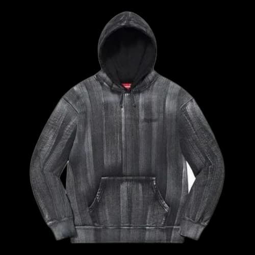 Supreme Brush Stroke Hooded Sweatshirt 'Black White'