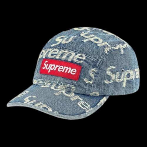 Supreme Frayed Logos Denim Camp Cap 'Teal White Red'