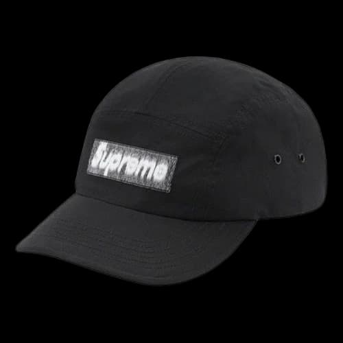Supreme Reversed Label Camp Cap 'Black White'