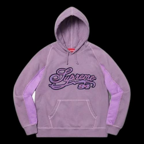 Supreme Paneled Script Hooded Sweatshirt 'Purple'