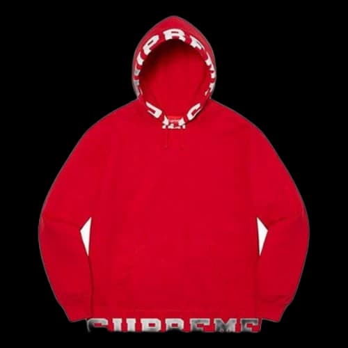 Supreme Cropped Logos Hooded Sweatshirt 'Red White'