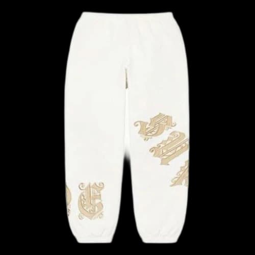 Supreme Old English Wrap Sweatpants 'White Gold'