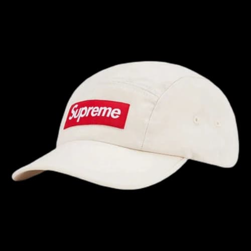 Supreme Washed Chino Twill Camp Cap 'White Red'