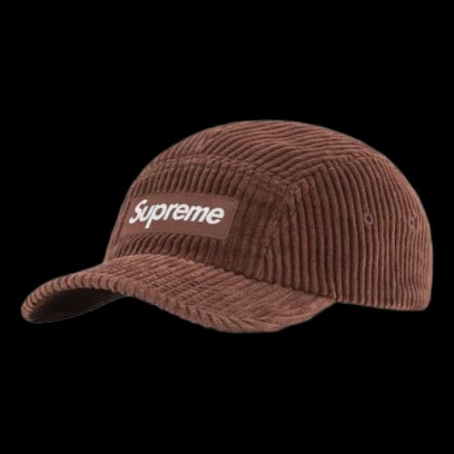 Supreme Corduroy Camp Cap 'Brown White'