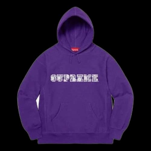 Supreme Lace Hooded Sweatshirt 'Purple White'