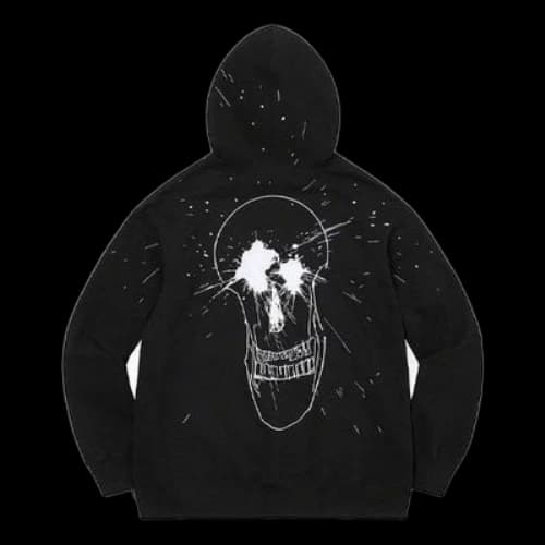 Supreme Ralph Steadman Skull Hooded Sweatshirt 'Black White'