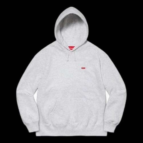 Supreme Small Box Hooded Sweatshirt 'Grey Red'