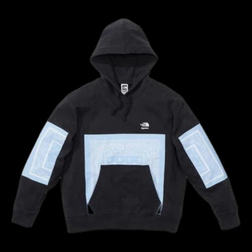 Supreme x The North Face Bandana Hooded Sweatshirt 'Black Teal'