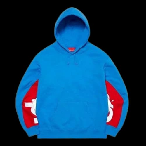 Supreme Cropped Panels Hooded Sweatshirt 'Blue Red White'