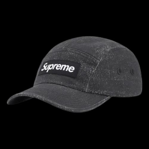 Supreme Coated Cordura Camp Cap 'Black White'