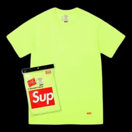 Supreme Hanes Tagless T-shirts (2 Pack) Box Logo Tee 'Light Green'
