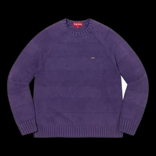 Supreme SS23 Week 4 Small Box Stripe Sweater 'Purple'