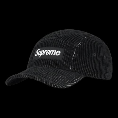 Supreme 2-Tone Corduroy Camp Cap 'Black White'