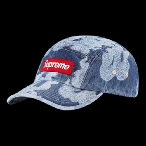 Supreme Flames Jacquard Denim Camp Cap 'Teal'