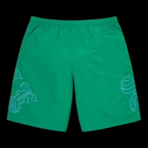 Supreme Old English Nylon Shorts 'Green Blue'