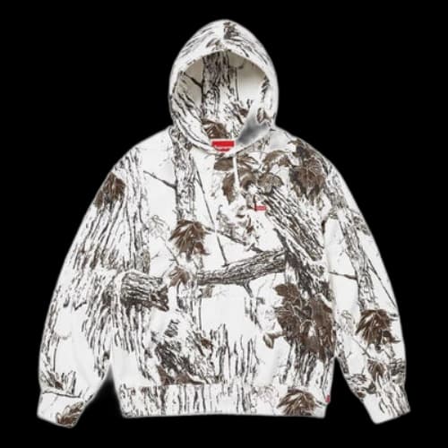 Supreme Small Box Hooded Sweatshirt 'White Black'