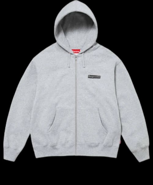 Supreme Spread Zip Up Hooded Sweatshirt 'Grey'