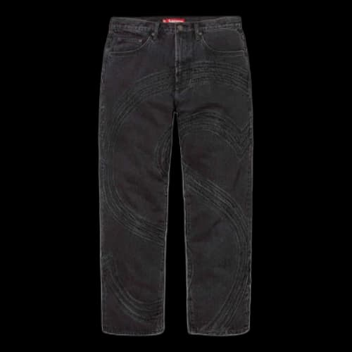 Supreme S Logo Loose Fit Jeans 'Black'