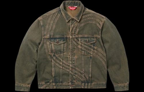 Supreme S Logo Denim Trucker Jacket 'Teal'
