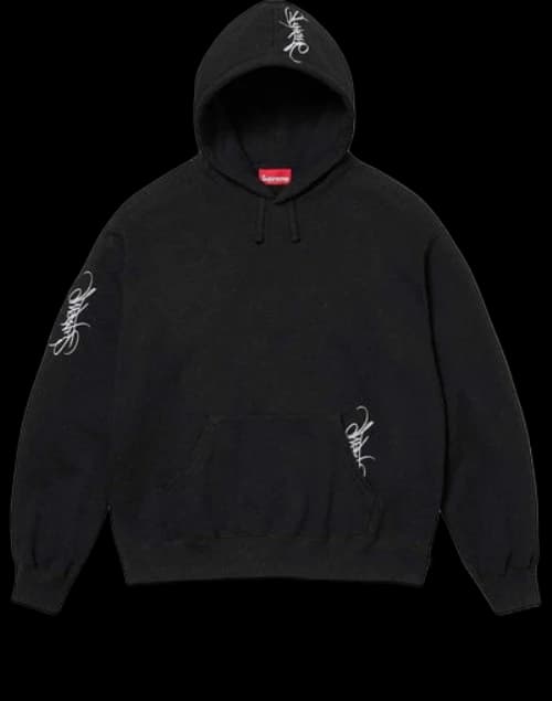 Supreme Tag Hooded Sweatshirt 'Black White'