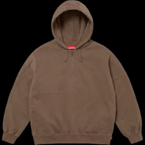 Supreme Wrapped Half Zip Hooded Sweatshirt 'Brown Tan'