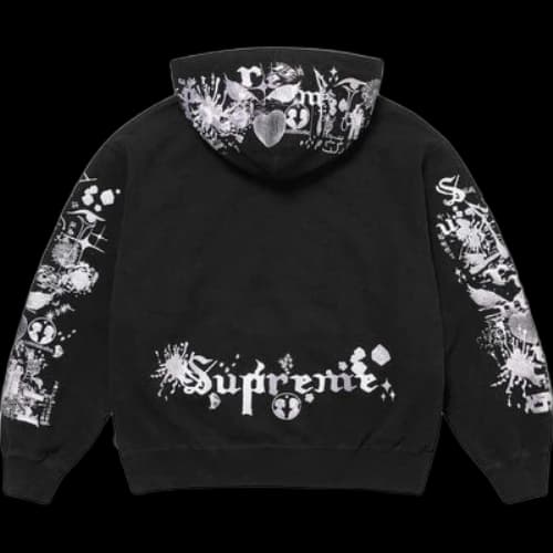 Supreme AOI Zip Up Hooded Sweatshirt 'Black White'