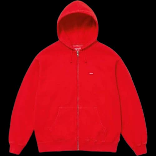 Supreme Overdyed Small Box Zip Up Hooded Sweatshirt 'Red'