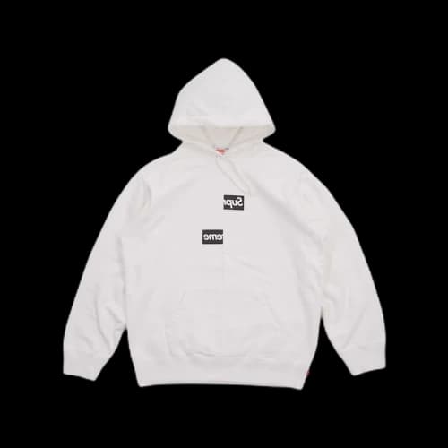 Supreme Comme des Garcons SHIRT Split Box Logo Hooded Sweatshirt White