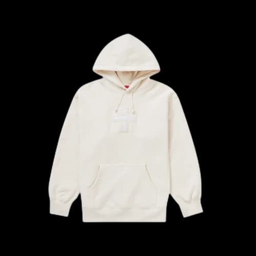 Supreme Cross Box Logo Hooded Sweatshirt Natural