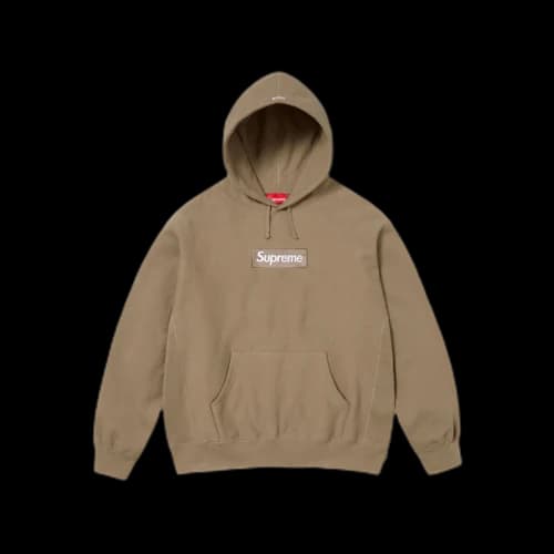Supreme Box Logo Hooded Sweatshirt (FW23) Dark Sand