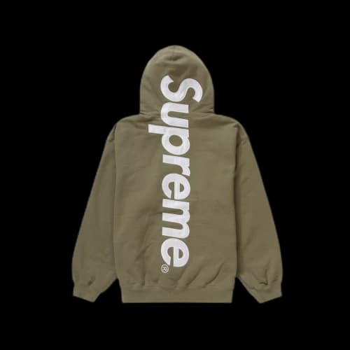 Supreme Satin Appliqué Hooded Sweatshirt (FW23) Light Olive