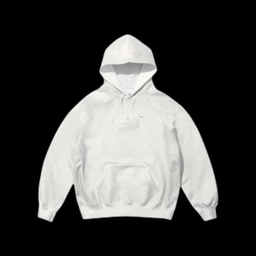 Supreme MM6 Maison Margiela Foil Box Logo Hooded Sweatshirt White