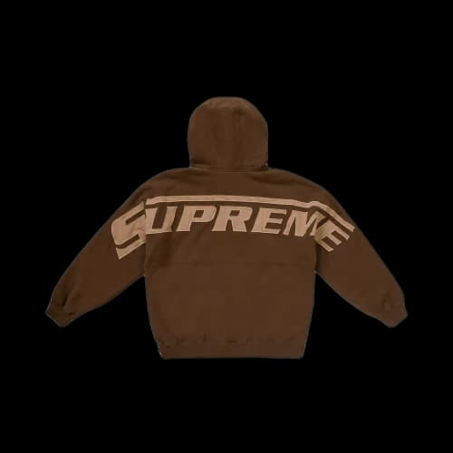 Supreme Wrapped Half Zip Hooded Sweatshirt Dusty Brown
