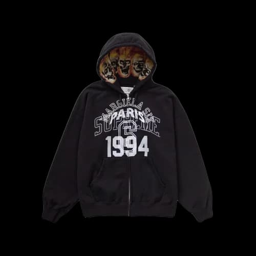 Supreme MM6 Maison Margiela Zip Up Hooded Sweatshirt Black